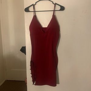 Sexy Red Low Cut Cleavage Mini Dress